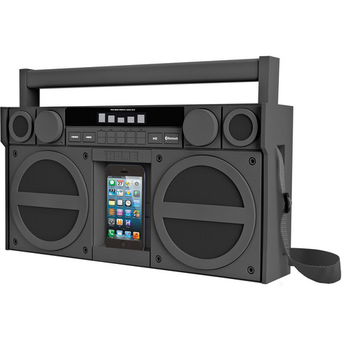 iHome iBT44 Bluetooth Portable FM Stereo Boombox with USB Charging in Rubberized Finish