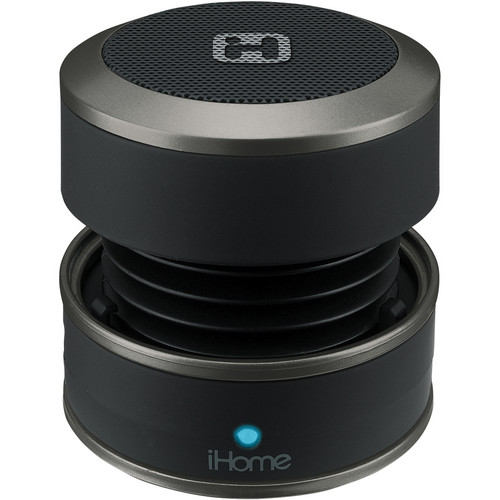 iHome iBT60 Bluetooth Rechargeable Mini Speaker System in Rubberized Finish (Black)