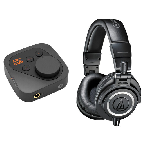 IK Multimedia ARC ON•EAR Headphone Amplifier and DAC with ATH-M50X Headphones Kit