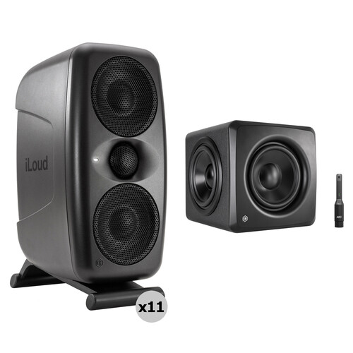 IK Multimedia iLoud MTM MKII + iLoud Sub 7.1.4 Immersive Bundle (Black)