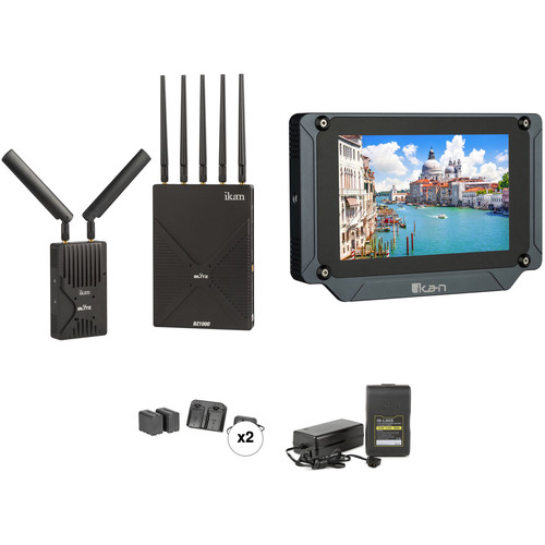 ikan Blitz 1000 Wireless Transmitter/Receiver Kit with 7" Monitor & Batteries