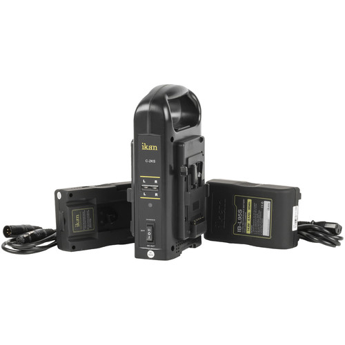 ikan Dual Pro Battery Charger with Two 95Wh V-Mount Batteries