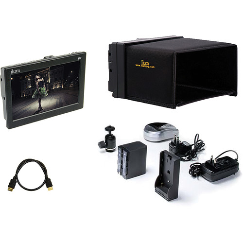 ikan 7" 3G-SDI/HDMI LCD Field Monitor, Sony L Type Battery & Plate, Hood