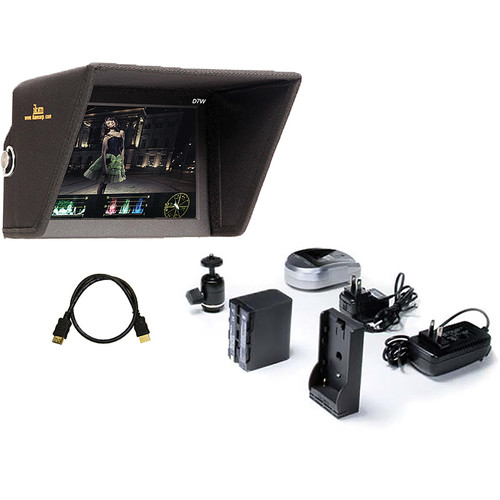 ikan 7" 3G-SDI/HDMI LCD Field Monitor with Waveform Scopes, Nikon EN-EL15 Type Battery & Plate, Sun Hood