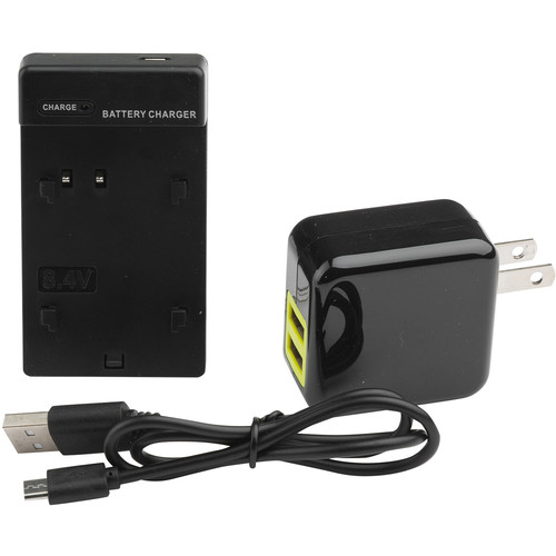 ikan Single DV Battery Charger Base and USB Wall Adapter