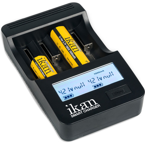ikan 4-Battery Universal Smart LCD Charger for Li-Ion or NiMH/NiCD Cells