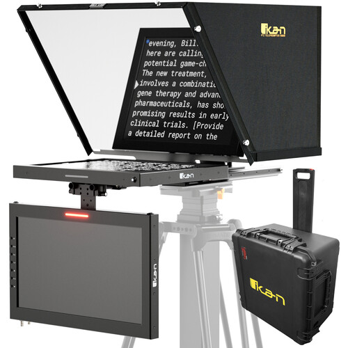 ikan Aura Professional 17" SDI/HDMI PTZ Teleprompter Travel Kit with Widescreen Talent Monitor