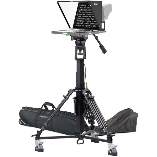 ikan 19" 4:3 Teleprompter with Motorized Pedestal/Dolly Turnkey Kit