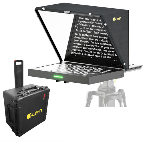 ikan Aura 19" NDI Teleprompter with PoE++, Tally & Travel Kit