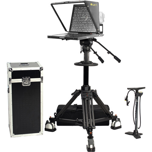 ikan 19" Widescreen Teleprompter, Pedestal & Dolly Turnkey Kit