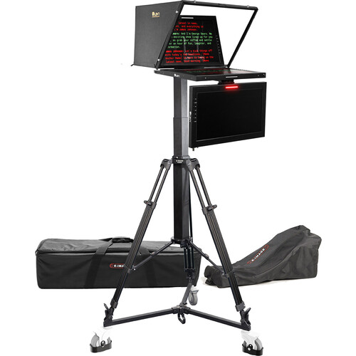 ikan PT419W 19" Widescreen PTZ 3G-SDI Teleprompter with Widescreen Talent Monitor, Motorized Pedestal & Dolly Turnkey