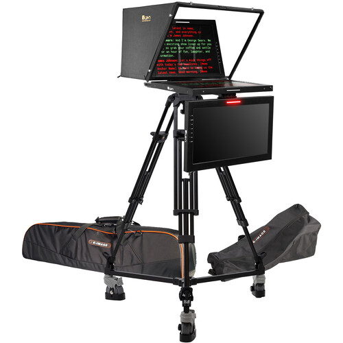 ikan PT419W 19" PTZ Teleprompter with 3G-SDI Connectivity, Widescreen Talent Monitor, Pedestal & Dolly Turnkey