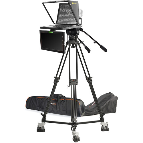 ikan 19" Widescreen Teleprompter with Talent Monitor, Tripod & Dolly Turnkey Kit