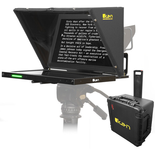 ikan Aura Professional 21" Teleprompter with Widescreen Script Monitor and Travel Kit