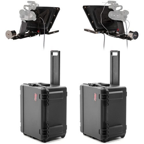 ikan P2P Interview System Travel Kit with Two 15" High-Bright Teleprompters and Two 3G-SDI Cables
