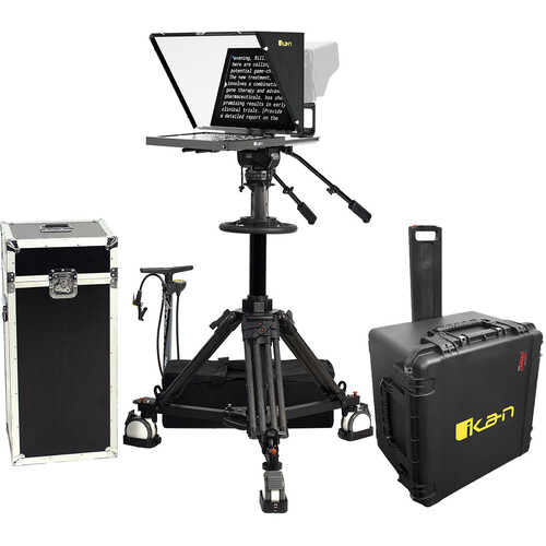 ikan Professional 17" High-Bright HDMI Teleprompter with Pedestal Travel Kit V2