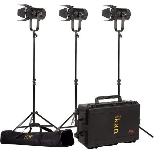 ikan Stryder Fanless Bi-Color 150W LED Fresnel 3-Light Kit