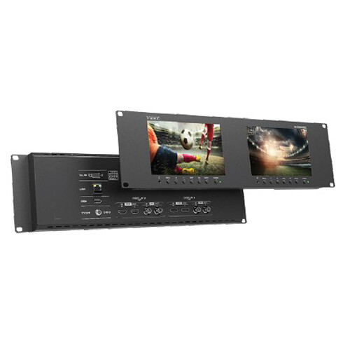 Ikegami ULE-702 HDR Dual 7" Rackmount Monitor with 3G-SDI & HDMI 2.0 (3 RU)