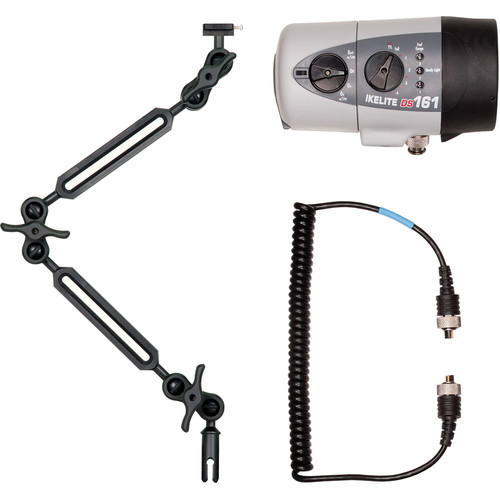 Ikelite DS161 Strobe, Sync Cord, and Ball Arm Mark II Kit for Underwater Photography