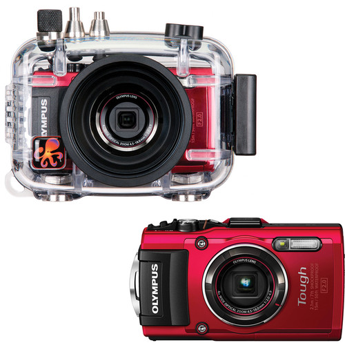 Ikelite Underwater Housing Kit with Olympus Stylus TOUGH TG-4 Digital Camera (Red)