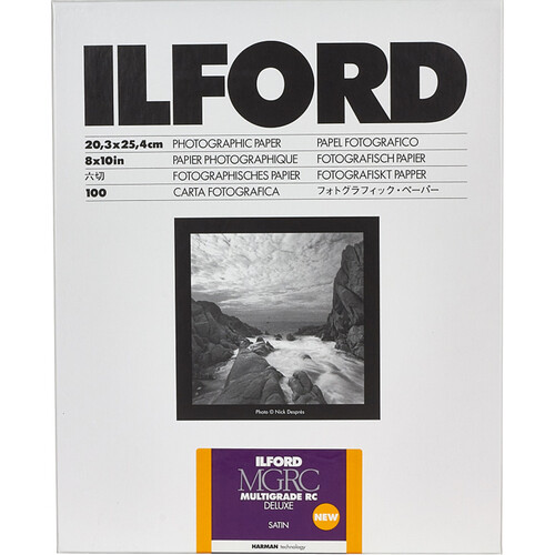 Ilford MULTIGRADE RC Deluxe Paper (Satin, 8 x 10", 100 Sheets)