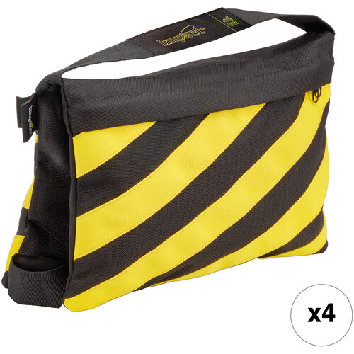 Impact Filled Saddle Sandbag (15 lb, Caution Striped, Set of 4)