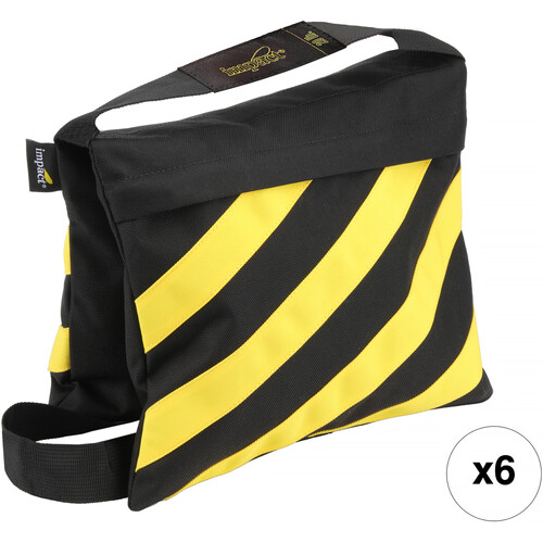 Impact Filled Saddle Sandbag (20 lb, Caution Striped, Set of 6)