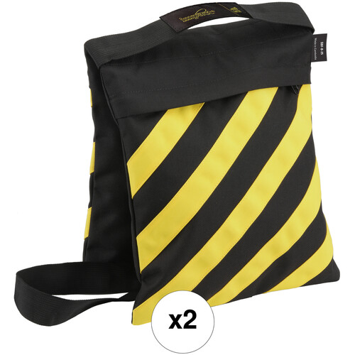 Impact Filled Saddle Sandbag (25 lb, Caution Striped, Set of 2)