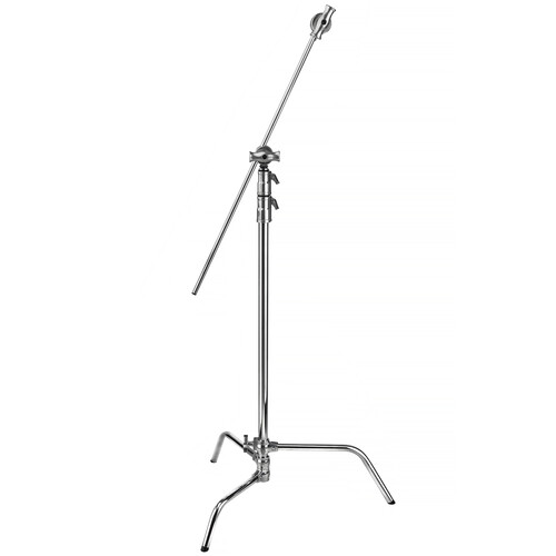 Impact C-Stand with Quick Release Sliding Leg with Grip Arm (Chrome)
