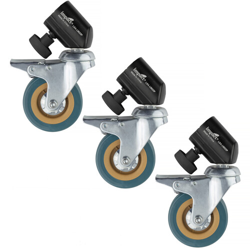 Impact Locking 3-Caster Set for 22mm Legs