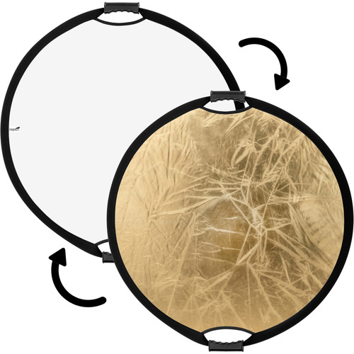 Impact Circular Collapsible Reflector with Handles (Gold/White, 22")