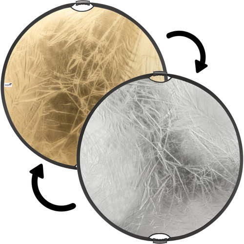Impact Circular Collapsible Reflector with Handles (Gold/Silver, 32")