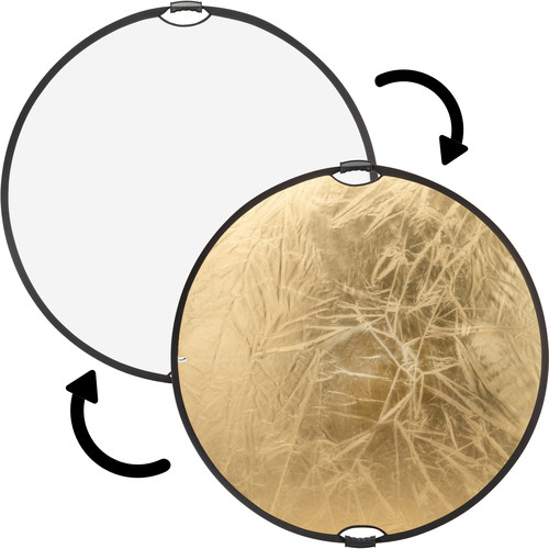 Impact Circular Collapsible Reflector with Handles (Gold/White, 32")