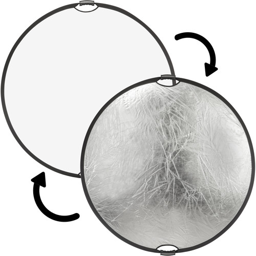 Impact Circular Collapsible Reflector with Handles (Silver/White, 32")