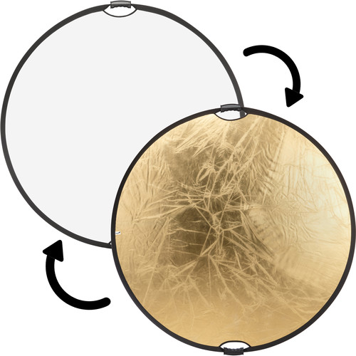 Impact Circular Collapsible Reflector with Handles (Gold/White, 42")
