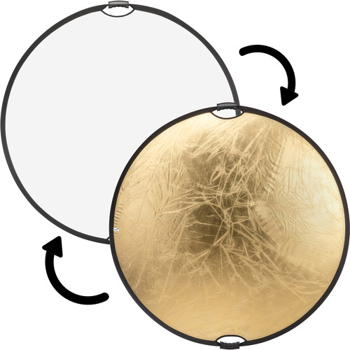 Impact Circular Collapsible Reflector with Handles (Gold/White, 52")