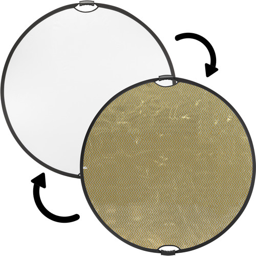 Impact Circular Collapsible Reflector with Handles (Soft Gold/White, 52")