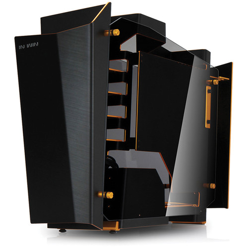 In Win S-Frame Open-Air Chassis Mid-Tower Desktop Case (Black, Gold)