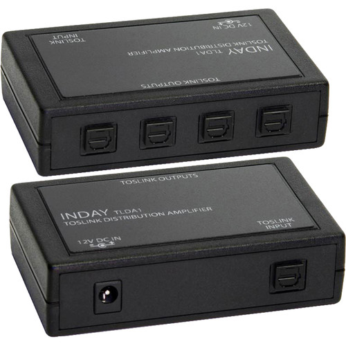 Inday TOSLINK 4-Output Optical Distribution Amplifier/Repeater