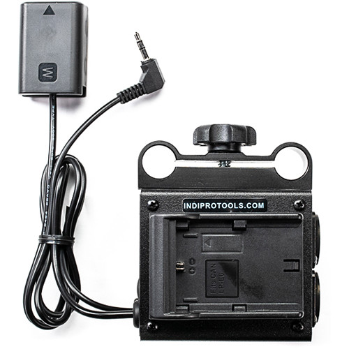 IndiPRO Tools Dual LP-E6 Power Grid & XLR Audio Box with NP-FW50 Dummy Battery (15mm Rod Bracket)