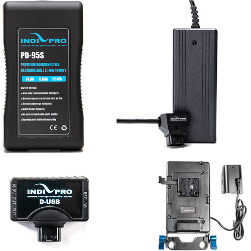 IndiPRO Tools 95Wh V-Mount Battery Kit for Blackmagic Design Pocket Cinema Camera 4K