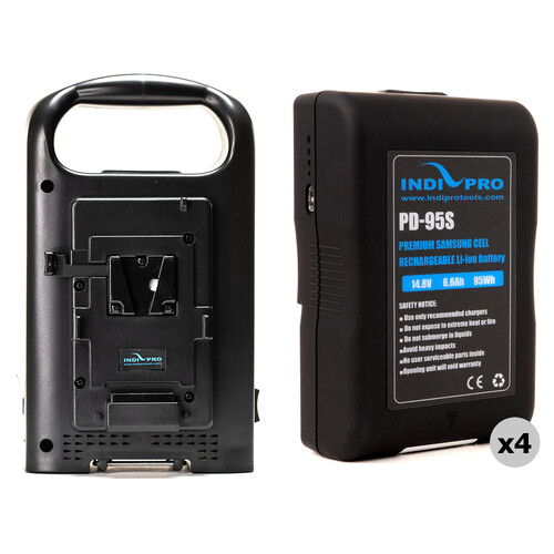 IndiPRO Tools Compact 95Wh V-Mount 4-Battery Kit with Dual Charger