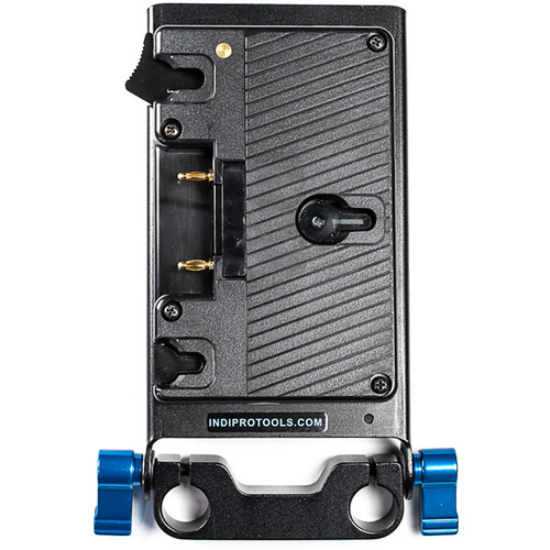 IndiPRO Tools Battery Adapter Plate with 15mm Rod System (Gold Mount)