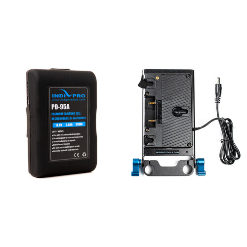 IndiPRO Tools Gold-Mount Battery and Plate with Blackmagic Production Camera 4K Cable Kit