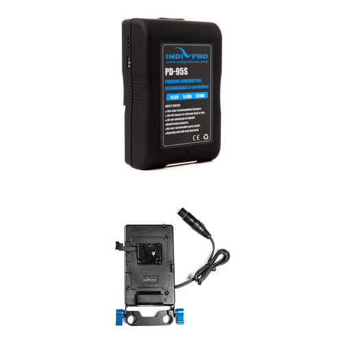 IndiPRO Tools V-Mount Battery and Plate with 4-Pin XLR Kit
