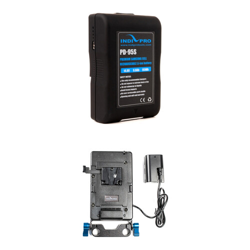 IndiPRO Tools V-Mount Battery and Plate with Canon LP-E6 Dummy Battery Kit