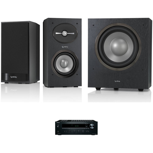 Infinity Reference R152 2-Way Bookshelf Speakers and R10 Subwoofer Kit (Black)