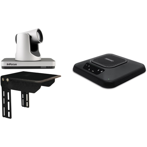 InFocus Video Conference Package with SPTZ-2 RealCam, INA-150 Thunder Speakerphone, and INF-PTZMNTL Lower PTZ Camera Shelf