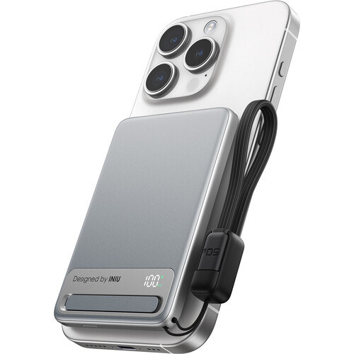 INIU MagPro Ultra Slim 5K Power Bank (5000mAh, Silver)