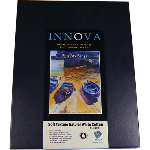 Innova Soft Textured Natural White 315 gsm Archival Inkjet Paper (17 x 22", 50 Sheets)